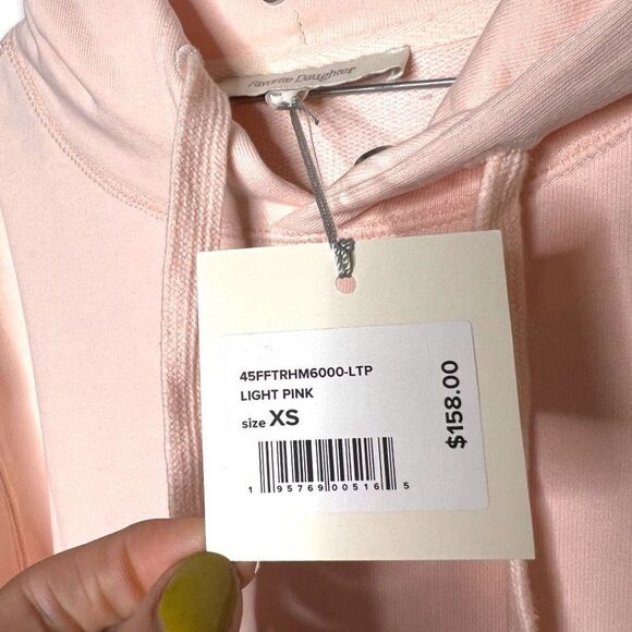 NEW Favorite Daughter Light Pink Hoodie Sweatshirt Size XS - Picture 5 of 5